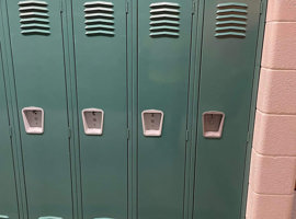 Lenawee Christian School, Adrian, MI Electrostatic Painting of Lockers