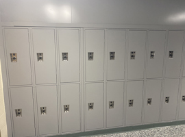 Loveland Middle School, Loveland, OH Electrostatic Painting of Lockers