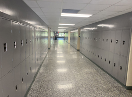 Loveland Middle School, Loveland, OH Electrostatic Painting of Lockers