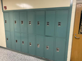 Loveland Middle School, Loveland, OH Electrostatic Painting of Lockers