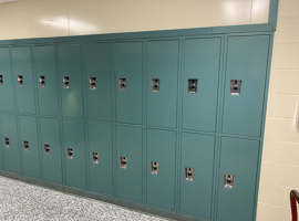 Loveland Middle School, Loveland, OH Electrostatic Painting of Lockers