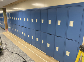 Loveland Middle School, Loveland, OH Electrostatic Painting of Lockers