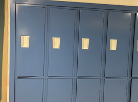 Loveland Middle School, Loveland, OH Electrostatic Painting of Lockers