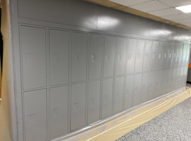 Loveland Middle School, Loveland, OH Electrostatic Painting of Lockers