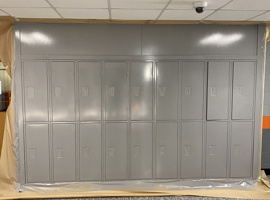 Loveland Middle School, Loveland, OH Electrostatic Painting of Lockers