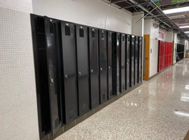 North Mahaska Community School District, New Sharon, IA Electrostatic Painting of Lockers