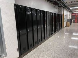 North Mahaska Community School District, New Sharon, IA Electrostatic Painting of Lockers