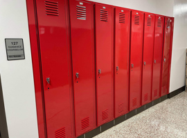 North Mahaska Community School District, New Sharon, IA Electrostatic Painting of Lockers