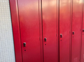 North Mahaska Community School District, New Sharon, IA Electrostatic Painting of Lockers