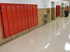 Meyzeek Middle School / JCPS, Kentucky Electrostatic Painting of Lockers