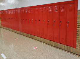 Meyzeek Middle School / JCPS, Kentucky Electrostatic Painting of Lockers