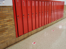 Meyzeek Middle School / JCPS, Kentucky Electrostatic Painting of Lockers