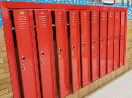 Meyzeek Middle School / JCPS, Kentucky Electrostatic Painting of Lockers