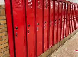 Meyzeek Middle School / JCPS, Kentucky Electrostatic Painting of Lockers