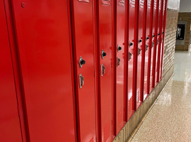 Meyzeek Middle School / JCPS, Kentucky Electrostatic Painting of Lockers