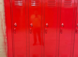 Meyzeek Middle School / JCPS, Kentucky Electrostatic Painting of Lockers