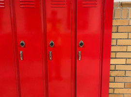 Meyzeek Middle School / JCPS, Kentucky Electrostatic Painting of Lockers