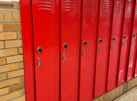 Meyzeek Middle School / JCPS, Kentucky Electrostatic Painting of Lockers