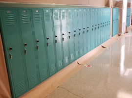 Meyzeek Middle School / JCPS, Kentucky Electrostatic Painting of Lockers