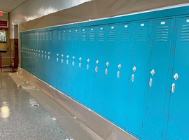 Meyzeek Middle School / JCPS, Kentucky Electrostatic Painting of Lockers