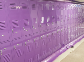 Mill Creek Elementary School, Louisville, KY Electrostatic Painting of Lockers