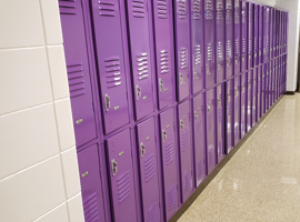 Mill Creek Elementary School, Louisville, KY Electrostatic Painting of Lockers