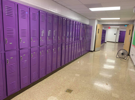 Mill Creek Elementary School, Louisville, KY Electrostatic Painting of Lockers