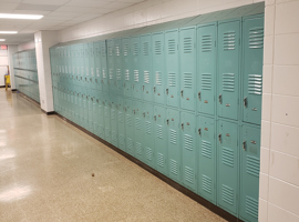 Mill Creek Elementary School, Louisville, KY Electrostatic Painting of Lockers