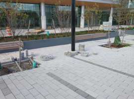 Exterior Courtyard, Newport News, VA Electrostatic Painting of Raised Planting Units