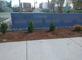 Exterior Courtyard, Newport News, VA Electrostatic Painting of Raised Planting Units