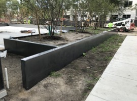 Exterior Courtyard, Newport News, VA Electrostatic Painting of Raised Planting Units