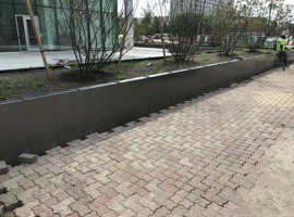 Exterior Courtyard, Newport News, VA Electrostatic Painting of Raised Planting Units