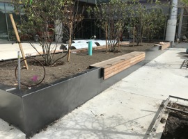 Exterior Courtyard, Newport News, VA Electrostatic Painting of Raised Planting Units