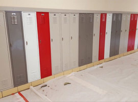 Ozark R6 Junior High School Ozark, MO Electrostatic Painting of Lockers