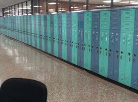 Sabetha High School, Sabetha, KS - Electrostatic Painting of Lockers