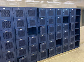 Sandusky High School, Sandusky, Ohio - Electrostatic Painting of Lockers