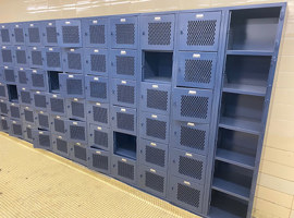 Sandusky High School, Sandusky, Ohio - Electrostatic Painting of Lockers