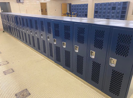 Sandusky High School, Sandusky, Ohio - Electrostatic Painting of Lockers