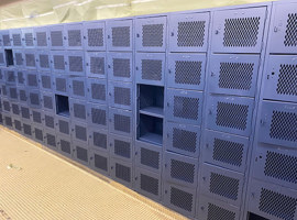 Sandusky High School, Sandusky, Ohio - Electrostatic Painting of Lockers