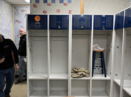 Sandusky High School, Sandusky, Ohio - Electrostatic Painting of Lockers