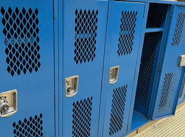 Sandusky High School, Sandusky, Ohio - Electrostatic Painting of Lockers