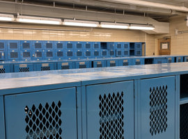 Sandusky High School, Sandusky, Ohio - Electrostatic Painting of Lockers