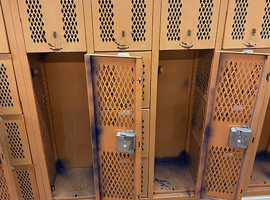 Sandusky High School, Sandusky, Ohio - Electrostatic Painting of Lockers