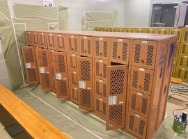 Sandusky High School, Sandusky, Ohio - Electrostatic Painting of Lockers