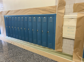 Shaker Heights CSD, High School, Shaker Heights, OH Electrostatic Painting of Lockers