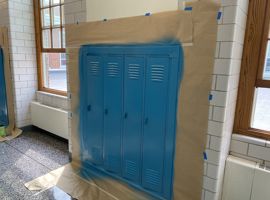 Shaker Heights CSD, High School, Shaker Heights, OH Electrostatic Painting of Lockers