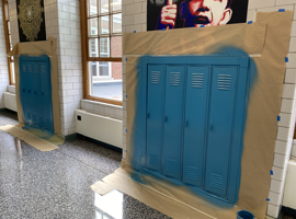 Shaker Heights CSD, High School, Shaker Heights, OH Electrostatic Painting of Lockers