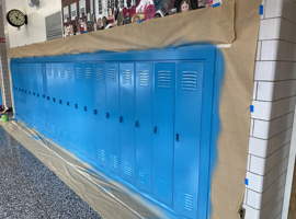 Shaker Heights CSD, High School, Shaker Heights, OH Electrostatic Painting of Lockers