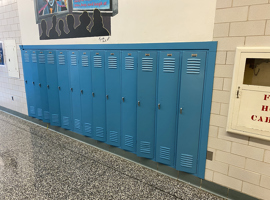 Shaker Heights CSD, High School, Shaker Heights, OH Electrostatic Painting of Lockers