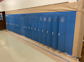 Shaker Heights CSD, High School, Shaker Heights, OH Electrostatic Painting of Lockers